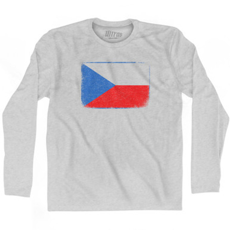 Czech Republic Country Flag Adult Cotton Long Sleeve T-Shirt by Ultras