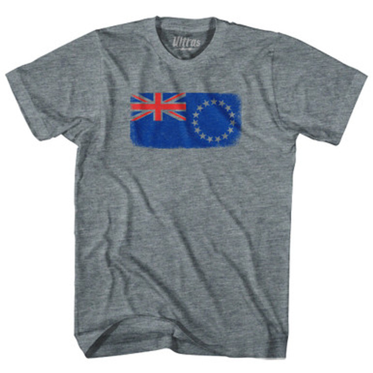 Cook Islands Country Flag Womens Tri-Blend Junior Cut T-Shirt by Ultras
