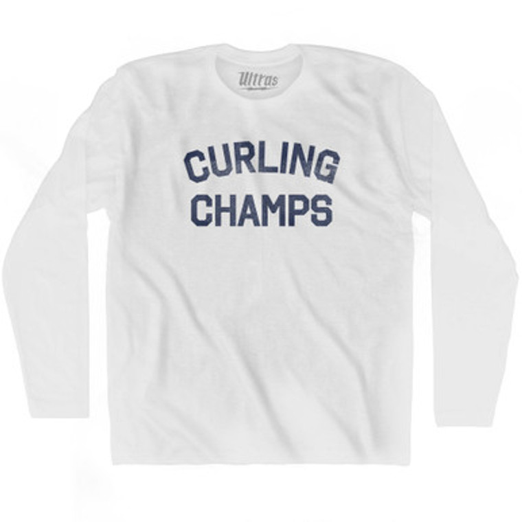 Curling Champs Adult Cotton Long Sleeve T-shirt by Ultras