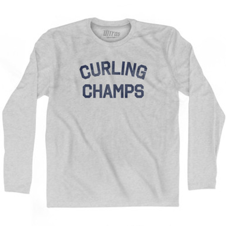 Curling Champs Adult Cotton Long Sleeve T-shirt by Ultras