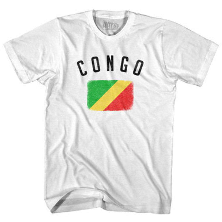 Congo Country Flag Heritage Adult Cotton T-Shirt by Ultras
