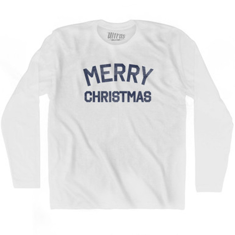 Merry Christmas Adult Cotton Long Sleeve T-shirt by Ultras