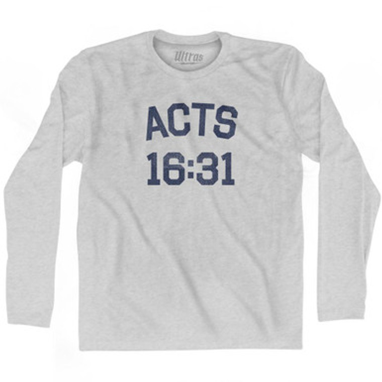 Acts 16 31 Adult Cotton Long Sleeve T-Shirt by Ultras