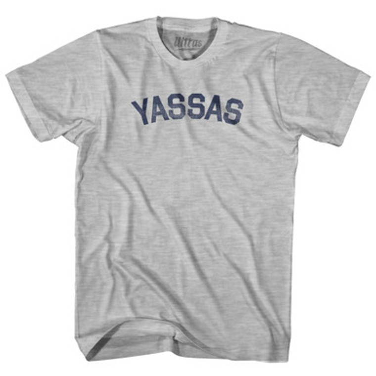 Yassas - Hello In Greek Womens Cotton Junior Cut T-Shirt - Grey Heather