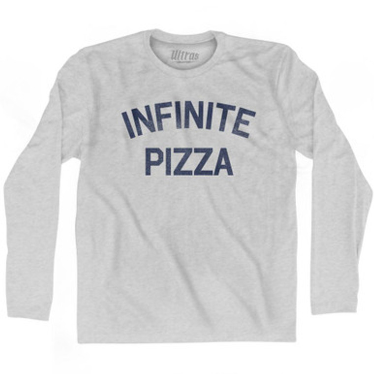 Infinite Pizza Adult Cotton Long Sleeve T-shirt - Grey Heather