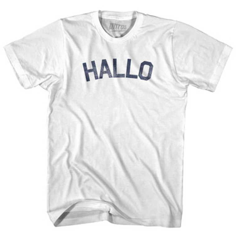 Hallo - Hello In Dutch Adult Cotton T-shirt - White