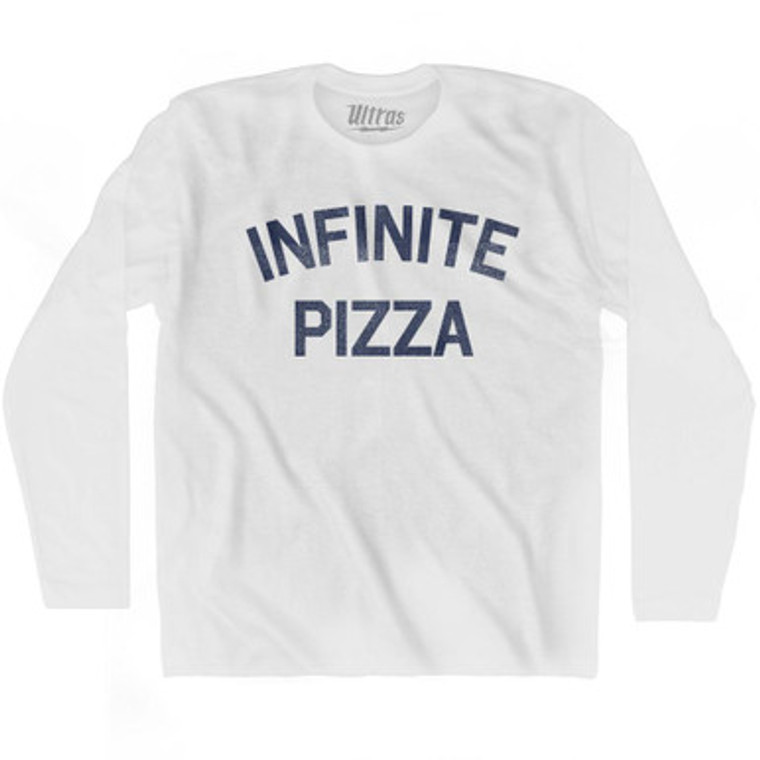 Infinite Pizza Adult Cotton Long Sleeve T-shirt - White