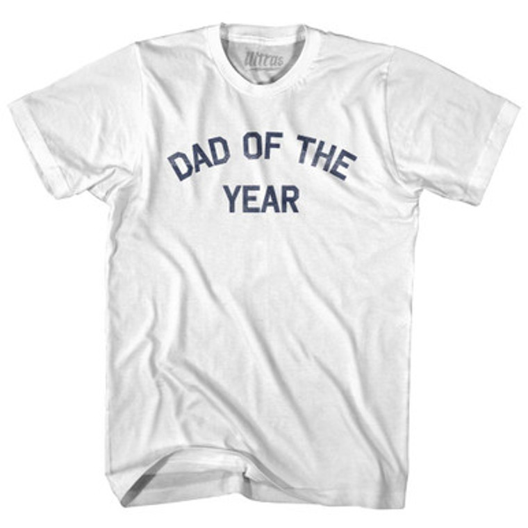 Dad Of The Year Adult Cotton T-shirt - White