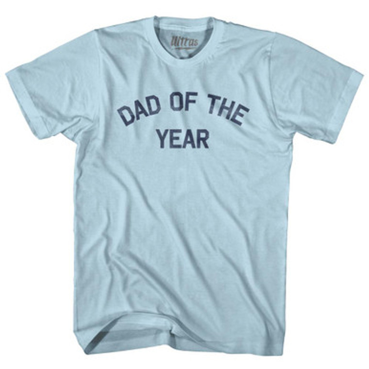 Dad Of The Year Adult Cotton T-shirt - Light Blue