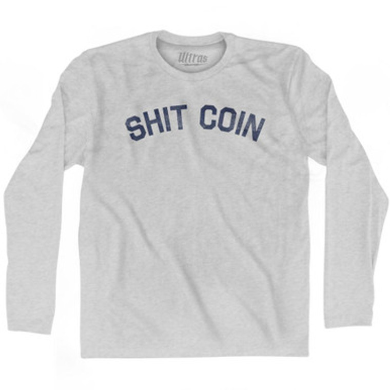 Shit Coin Adult Cotton Long Sleeve T-shirt - Grey Heather