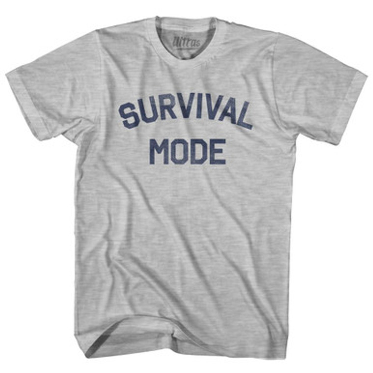 Survival Mode Adult Cotton T-shirt - Grey Heather