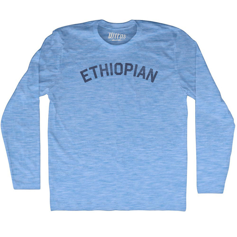 Ethiopian Adult Tri-Blend Long Sleeve T-shirt - Athletic Blue