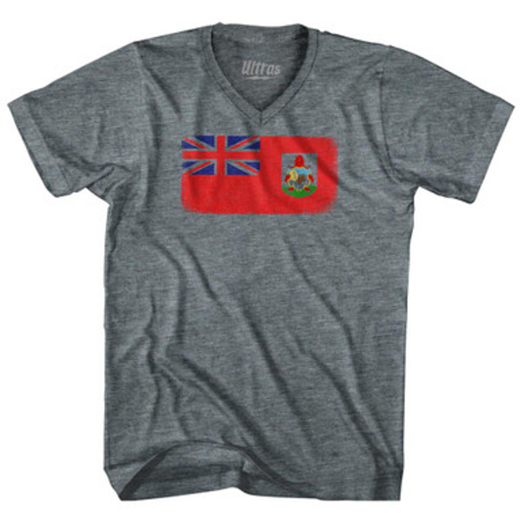 Bermuda Country Flag Adult Tri-Blend V-Neck T-Shirt by Ultras