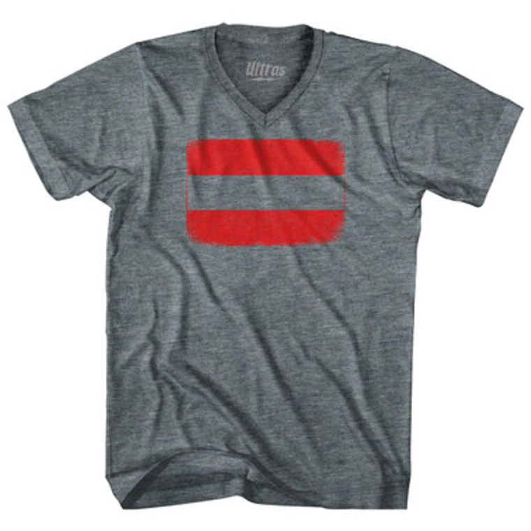 Austria Country Flag Adult Tri-Blend V-Neck T-Shirt by Ultras