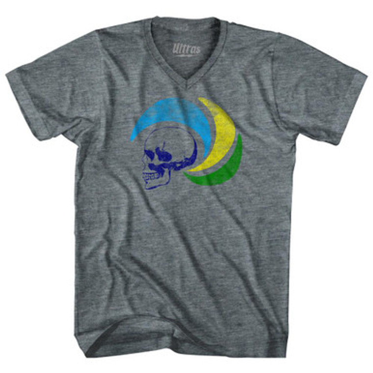 Cosmos Skull  Soccer Adult Tri-Blend V-Neck T-Shirt by Ultras