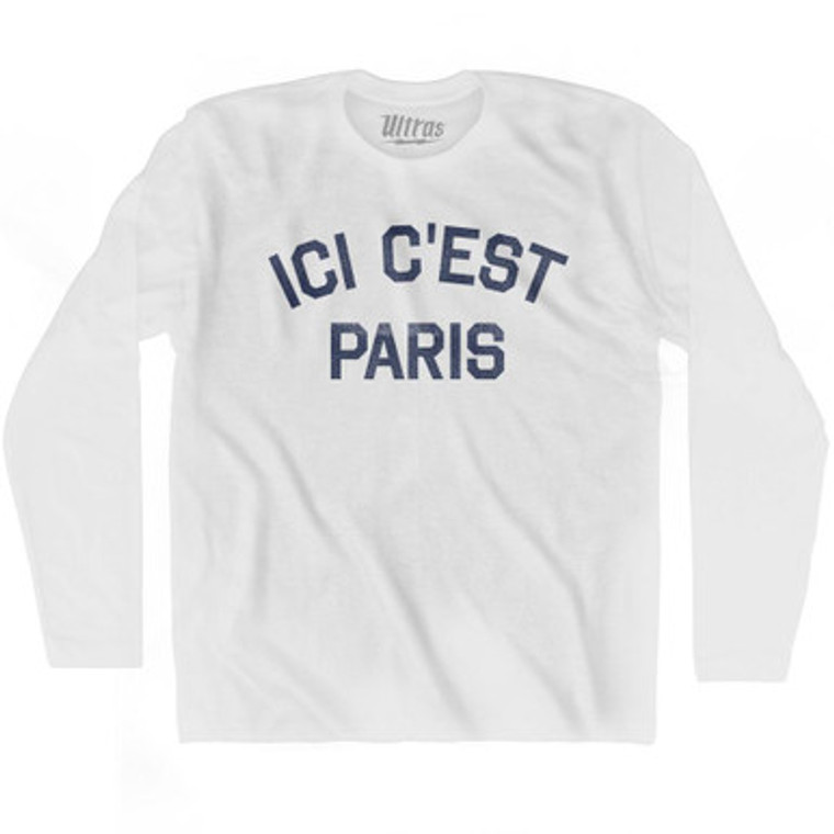 ICI C'est  Paris Fleur De Lis Soccer Adult Cotton Long Sleeve T-shirt by Ultras