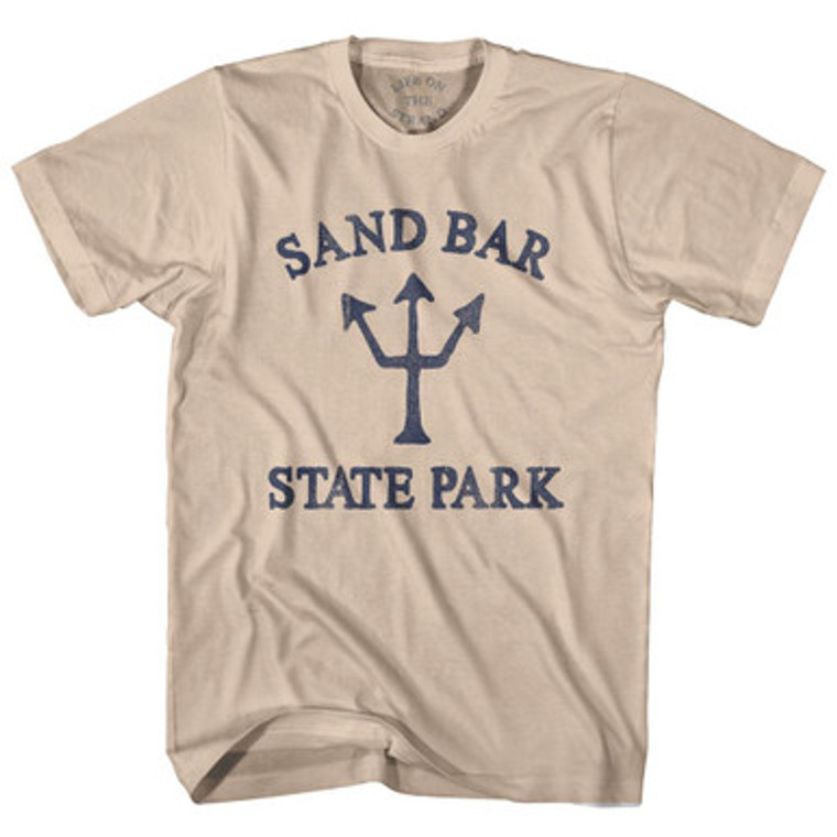 Vermont Sand Bar State Park Trident Adult Cotton T-Shirt by Ultras