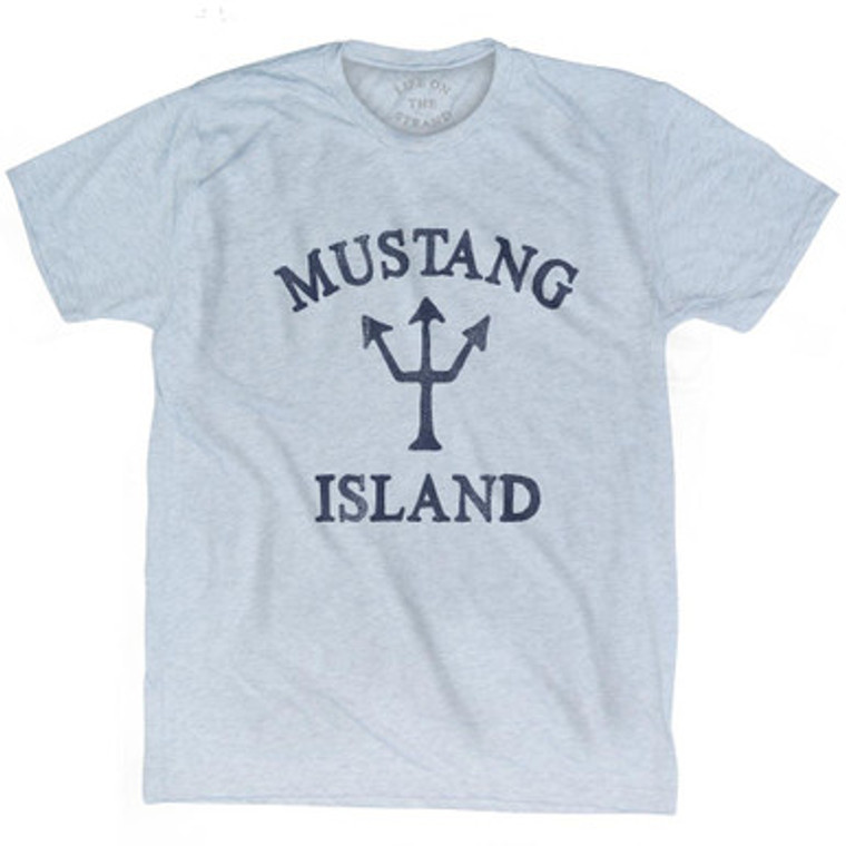 Texas Mustang Island Trident Adult Tri-Blend T-Shirt by Ultras