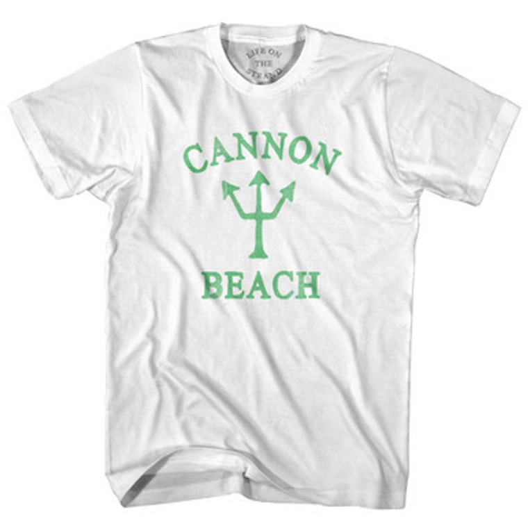 Oregon Cannon Beach Emerald Art Trident Adult Cotton T-Shirt by Ultras