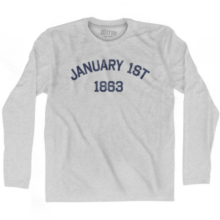 January 1st 1863 President Abraham Lincoln's Emancipation Proclamation Adult Cotton Long Sleeve T-shirt by Ultras