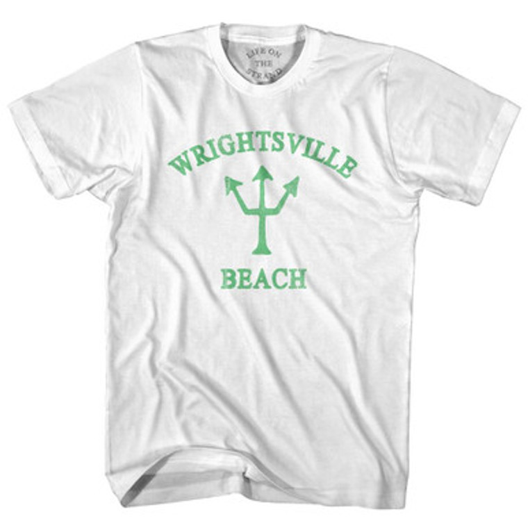 Wrightsville Beach Emerald Art Trident Womens Cotton Junior Cut T-Shirt by Ultras