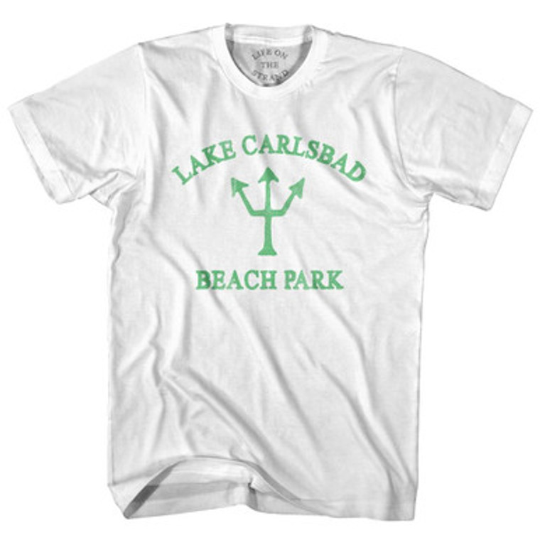 New Mexico Lake Carlsbad Beach Park Emerald Art Trident Womens Cotton Junior Cut T-Shirt by Ultras