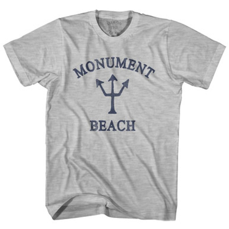Massachusetts Monument Beach Trident Adult Cotton T-Shirt by Life on the Strand
