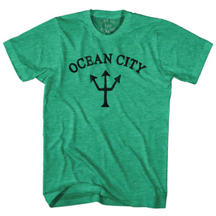 Maine Ocean City Trident Adult Tri-Blend T-Shirt by Life on the Strand