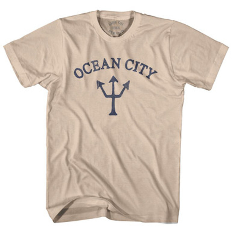 Maine Ocean City Trident Adult Cotton T-Shirt by Life on the Strand