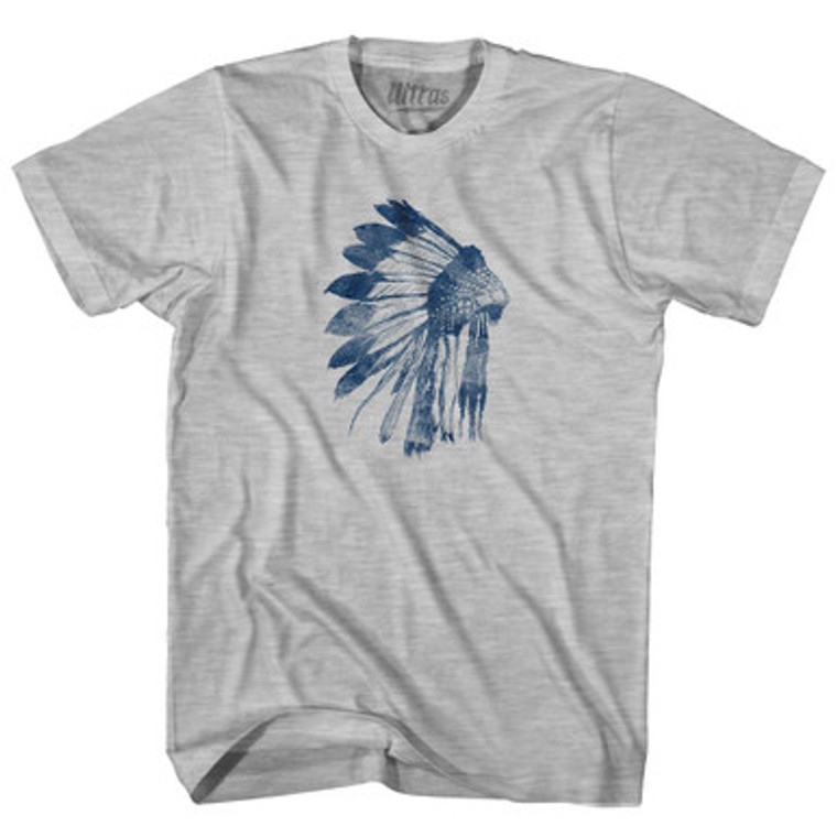 Native America Indian First Nation Headress And Feathers Adult Cotton T-Shirt by Ultras