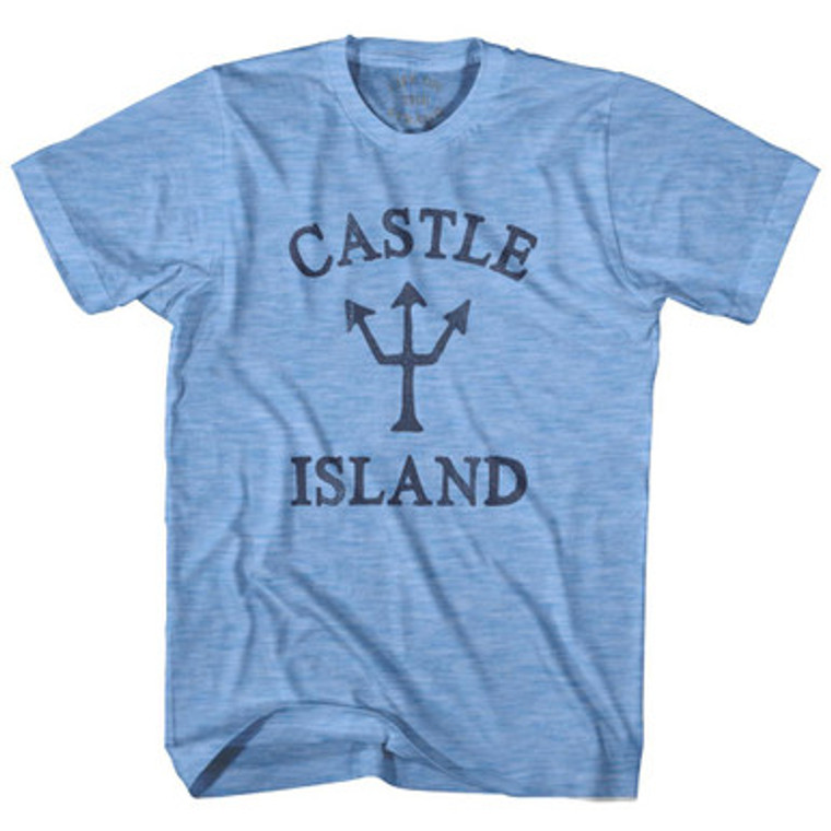 Massachusetts Castle Island Trident Adult Tri-Blend T-Shirt by Life on the Strand