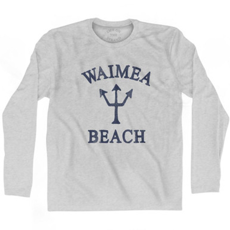 Hawaii Waimea Beach Trident Adult Cotton Long Sleeve T-Shirt by Ultras