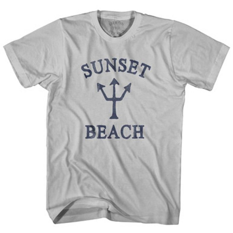Hawaii Sunset Beach Trident Adult Cotton T-Shirt by Ultras