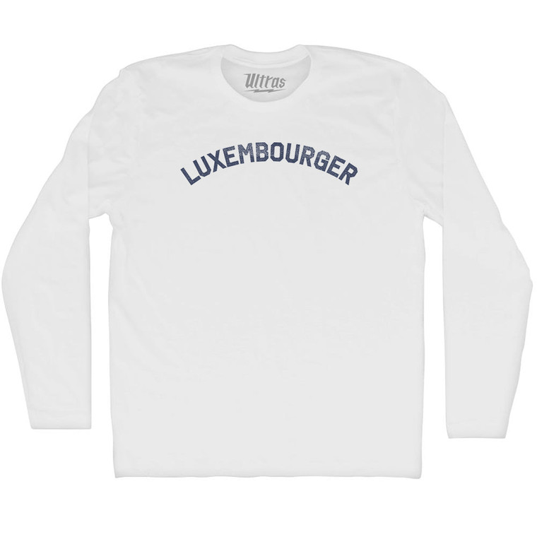 Luxembourger Adult Cotton Long Sleeve T-shirt - White