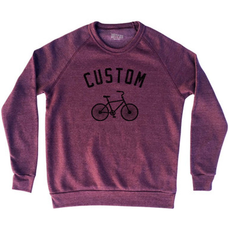 Custom Bike Adult Tri-Blend Sweatshirt - Cardinal