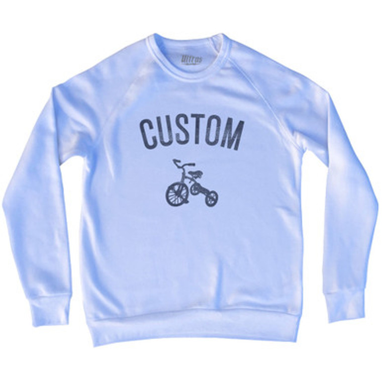 Custom Tricycle Adult Tri-Blend Sweatshirt - White