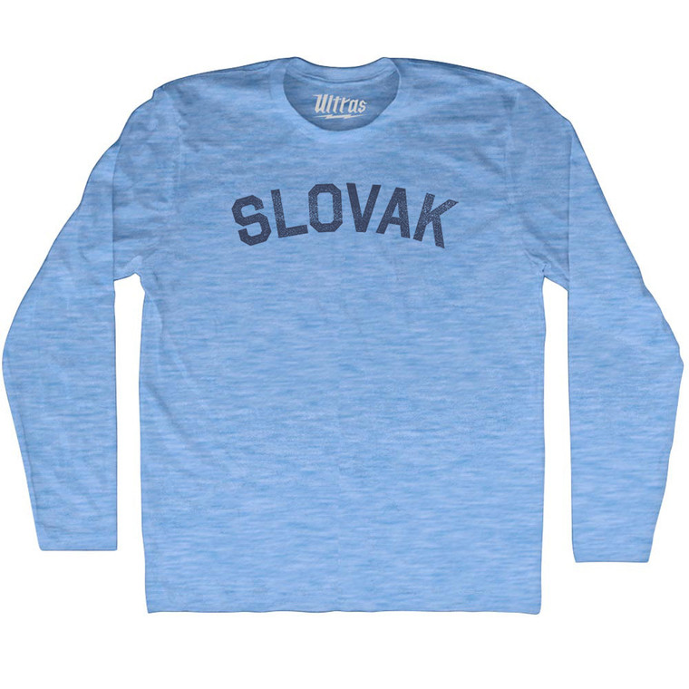 Slovak Adult Tri-Blend Long Sleeve T-shirt - Athletic Blue