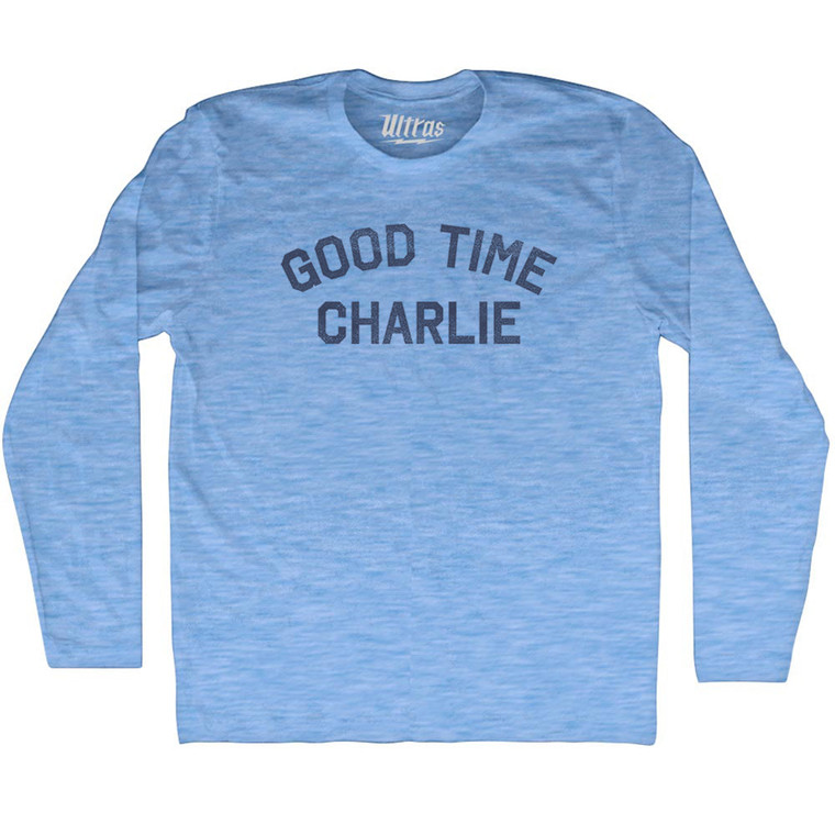 Good Time Charlie Adult Tri-Blend Long Sleeve T-shirt - Athletic Blue