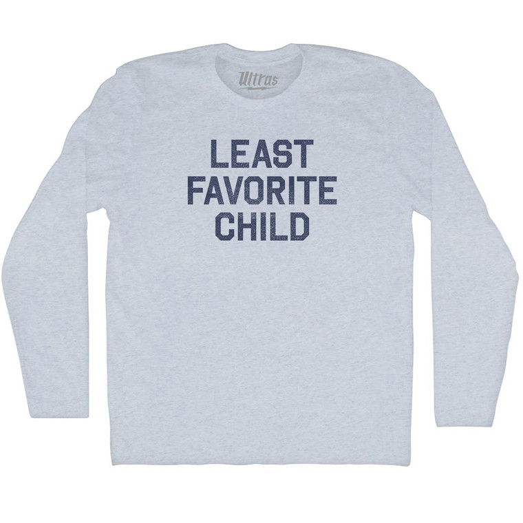 Least Favorite Child Adult Tri-Blend Long Sleeve T-shirt - Athletic White