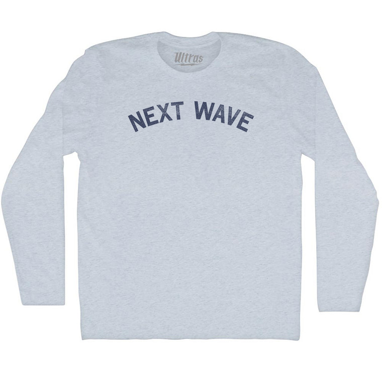 Next Wave Adult Tri-Blend Long Sleeve T-shirt - Athletic White