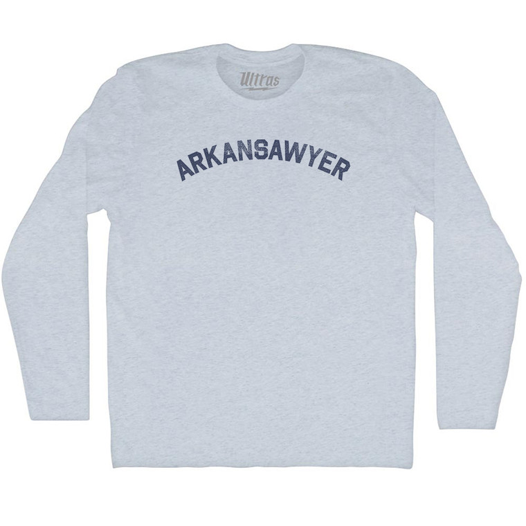 Arkansawyer Adult Tri-Blend Long Sleeve T-shirt - Athletic White
