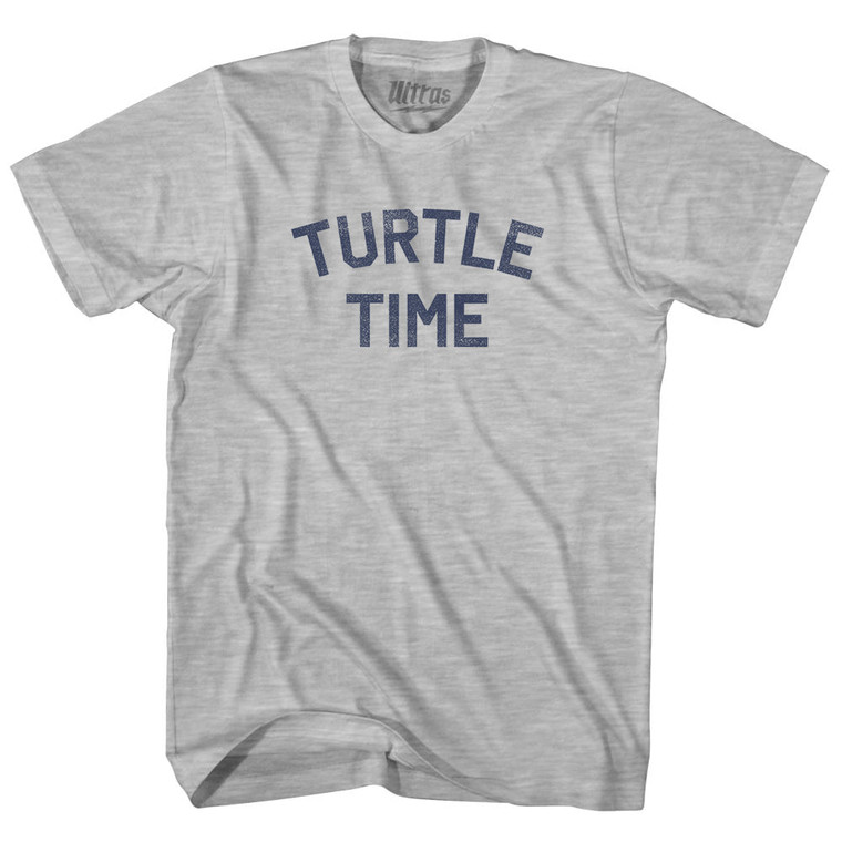 Turtle Time Adult Cotton T-shirt - Grey Heather