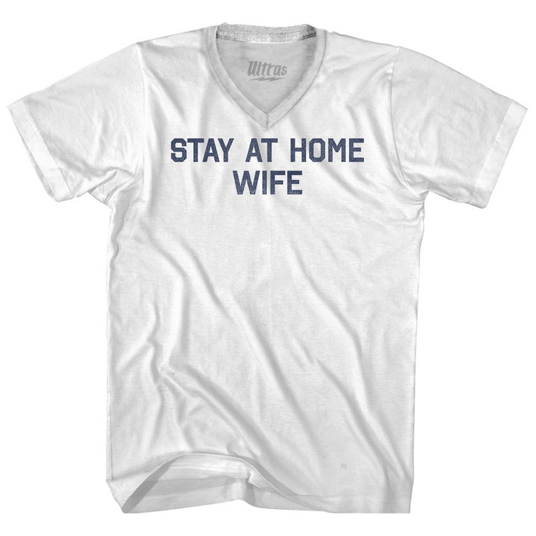 Stay At Home Wife Adult Tri-Blend V-neck T-shirt - White