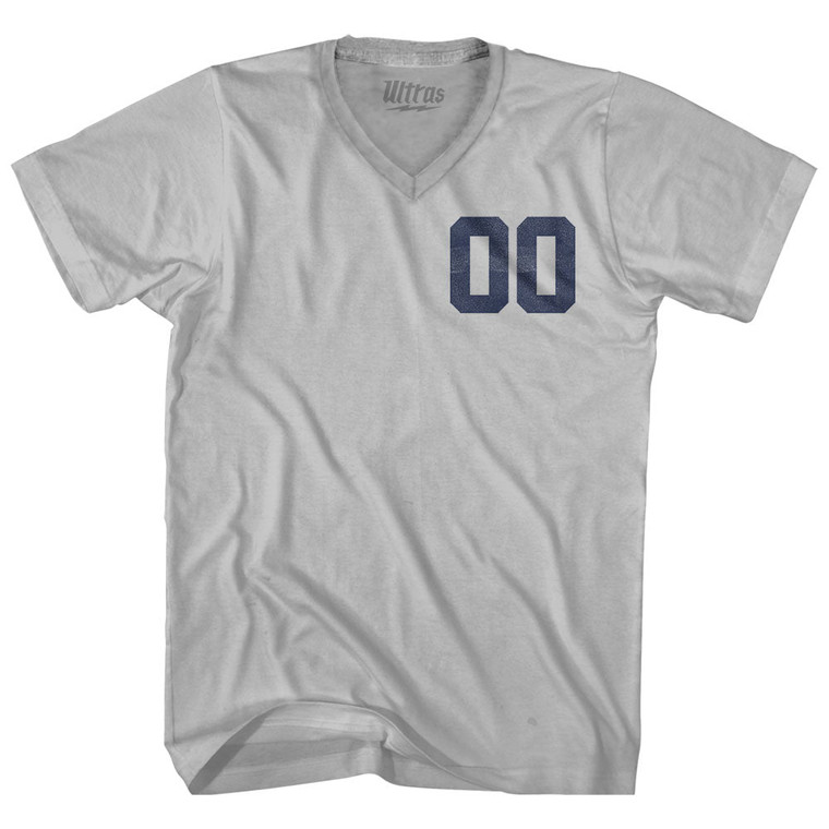 Custom Left Chest Number Name And Number Back Adult Tri-Blend V-neck T-shirt - Cool Grey