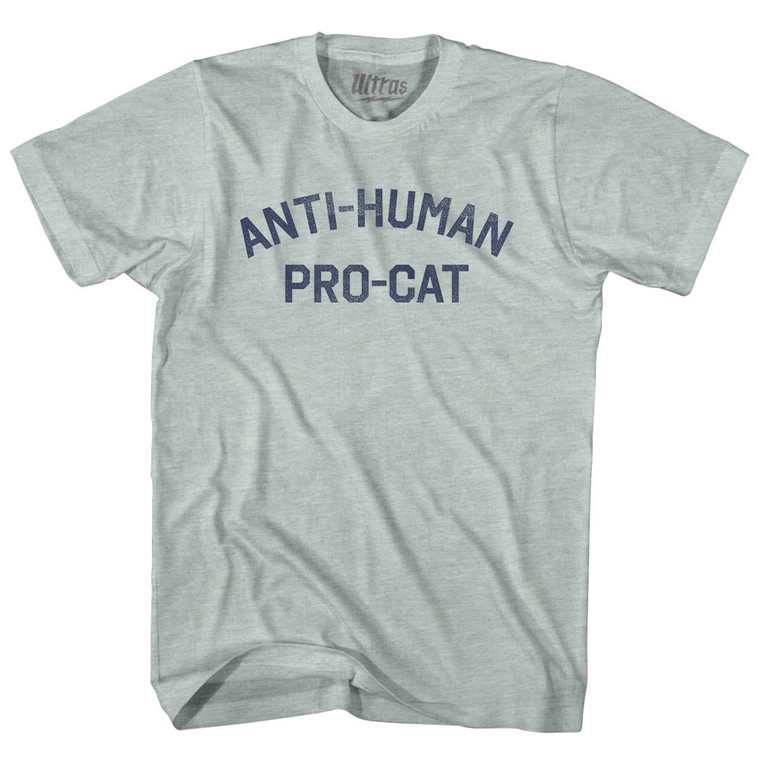 Anti-Human Pro-Cat Adult Tri-Blend T-shirt - Athletic Cool Grey
