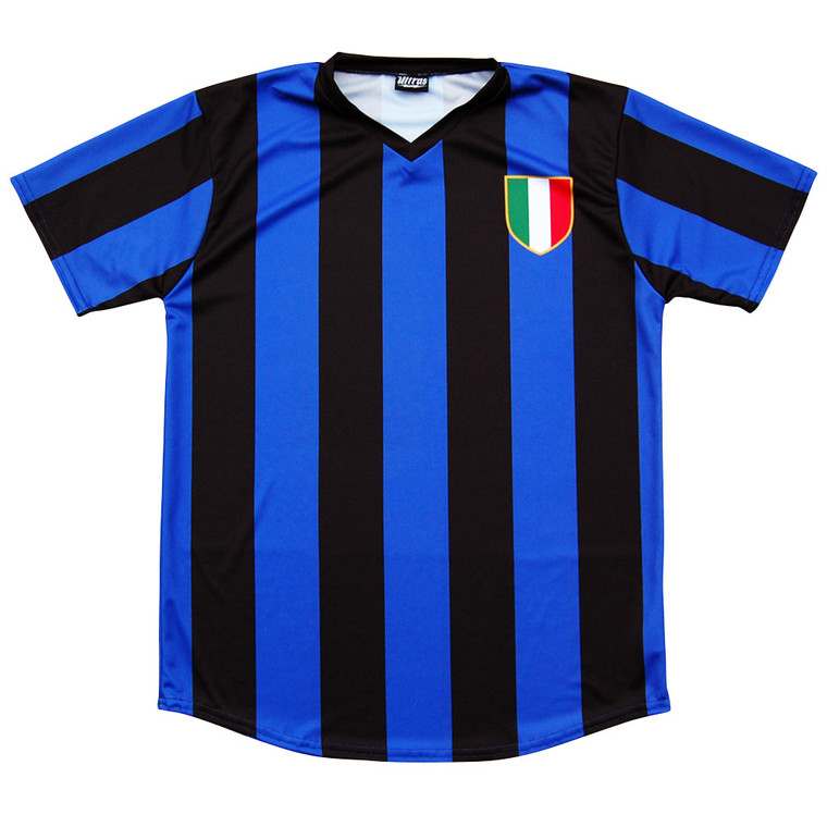 Retro Inter Soccer Jersey Made In USA - Black Blue