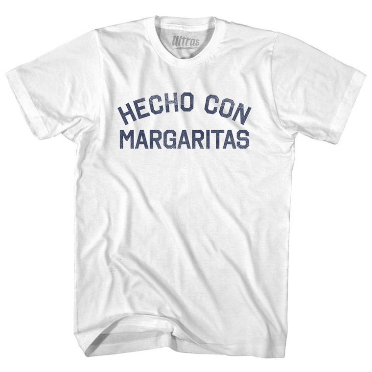 Hecho Con Margaritas Adult Cotton T-shirt - White