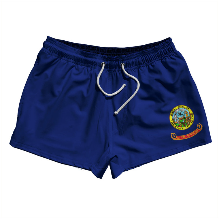 Idaho US State Flag 2.5" Swim Shorts Made in USA - Blue