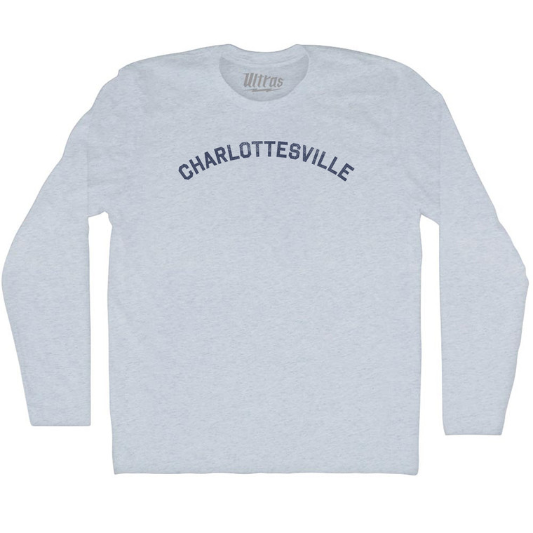 Charlottesville Adult Tri-Blend Long Sleeve T-shirt - Athletic White