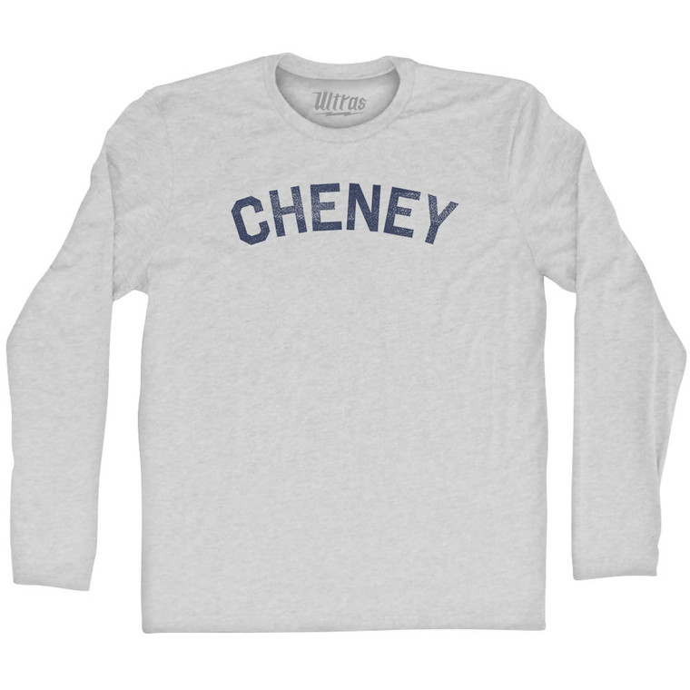 Cheney Adult Cotton Long Sleeve T-shirt - Grey Heather